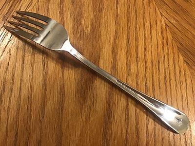 dinner forks (stainless steel, wide round handle end)