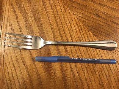 dinner forks (stainless steel, wide round handle end)