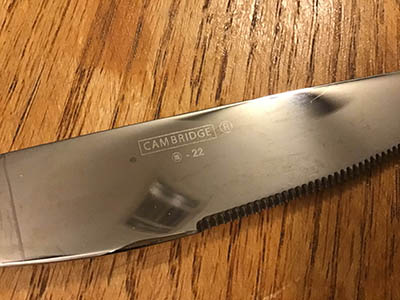 dinner knives (stainless steel, Cambridge #22)