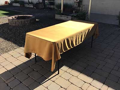 rectangle tablecloths (gold, lamour satin) - 60 x 102