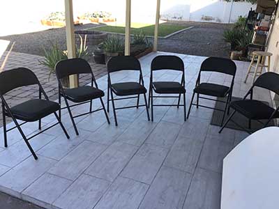 folding chairs (premium, steel, black, padded)