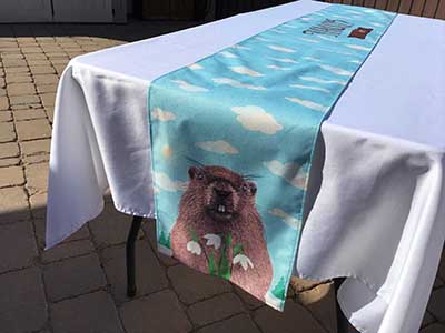 table runners (Happy Groundhog Day) - 13 x 108