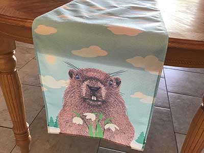 table runners (Happy Groundhog Day) - 13 x 108