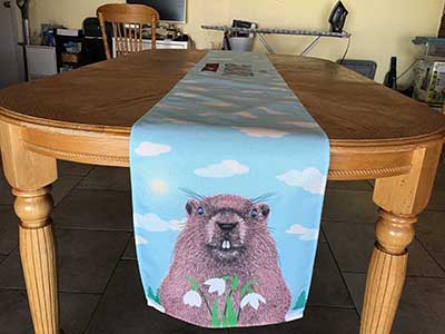 table runners (Happy Groundhog Day) - 13 x 108