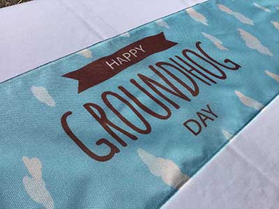 table runners (Happy Groundhog Day) - 13 x 108