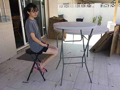 folding bar stools (black, padded) - 24 high