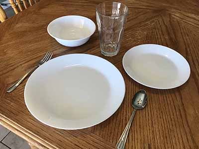 glass salad plates (white, Otfast) - 7 1/2”
