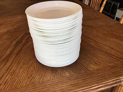 glass salad plates (white, Otfast) - 7 1/2”