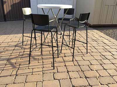 bar stools (steel/plastic, black, with backrest) - 30 high