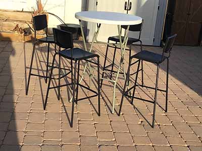 bar stools (steel/plastic, black, with backrest) - 30 high