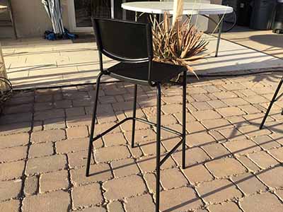 bar stools (steel/plastic, black, with backrest) - 30 high