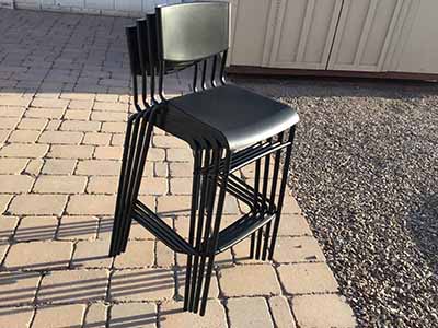 bar stools (steel/plastic, black, with backrest) - 30 high