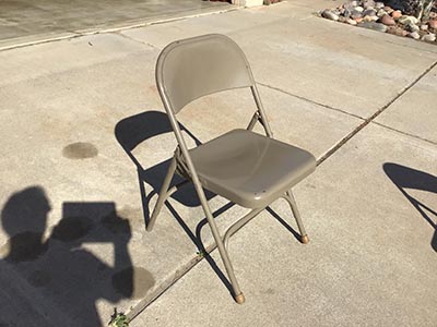 folding chairs (steel, dark tan)
