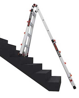 Little Giant Leveler (ladder; can reach up to 18 ft.)