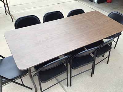 6 foot non-bifold rectangle table