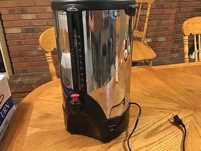 50-cup steel percolating coffee urn