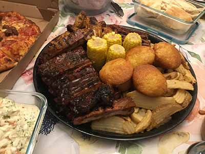 spare ribs and food platter