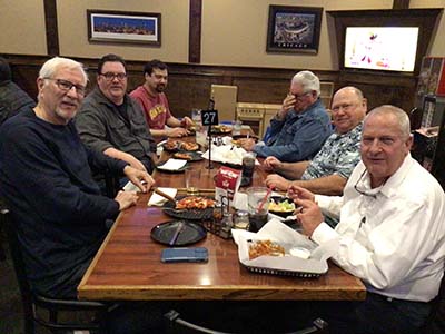 men at Guys Night Out event at Barro's Pizza