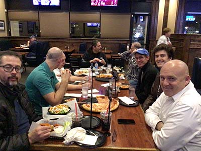 men at Guys Night Out event at Barro's Pizza