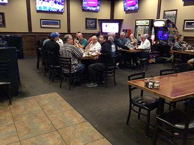 men at Guys Night Out event at Barro's Pizza