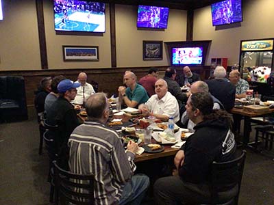 men at Guys Night Out event at Barro's Pizza