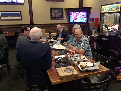 men at Guys Night Out event at Barro's Pizza