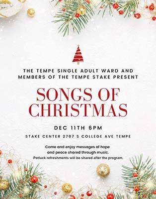 flier for Songs of Christmas music program