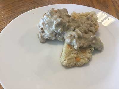 making biscuits and gravy