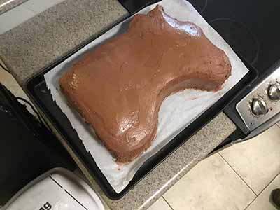 severed horse head cake