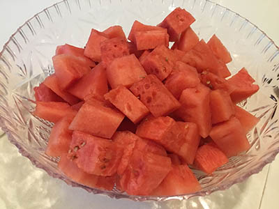 watermelon cut into chunks