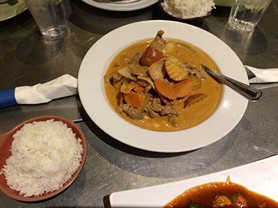 Thai food: massaman curry with beef