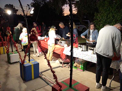 food line at neighborhood event