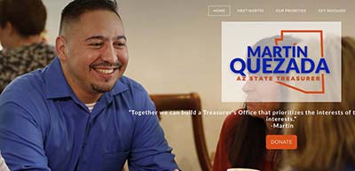 candidate Martin Quezada whose representative spoke to neighbors at potluck dinner event