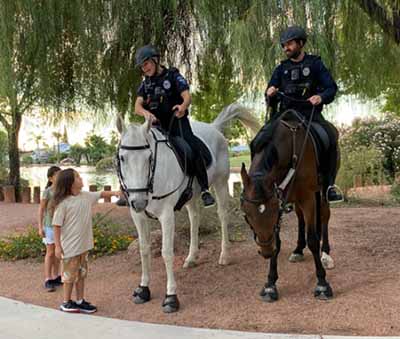 children and equestrian police