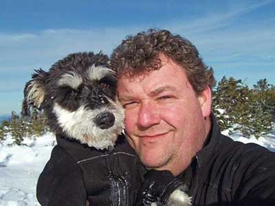 author Tom Ryan and his dog Atticus