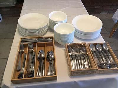 plates, bowels, utensils