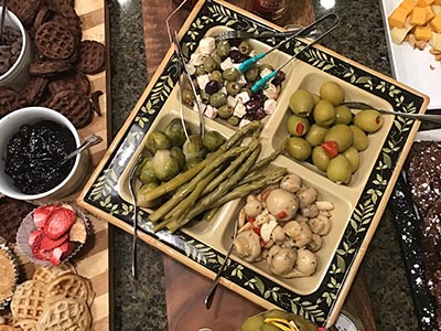 themed charcuterie boards at Epicurean Toastmasters Christmas party