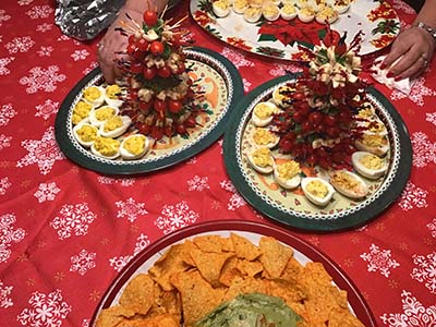 themed charcuterie boards at Epicurean Toastmasters Christmas party