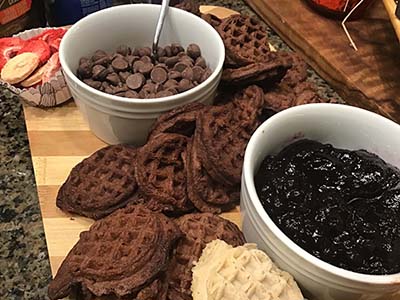 themed charcuterie boards at Epicurean Toastmasters Christmas party