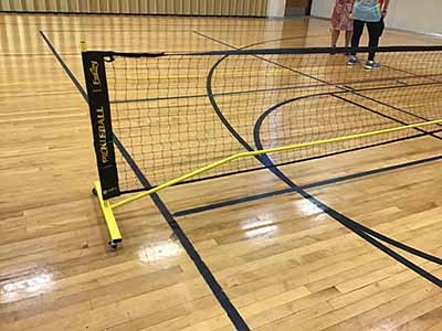 neighbors playing pickleball