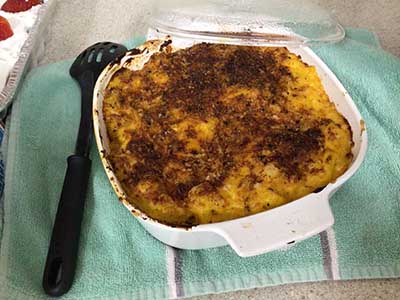 casserole or homemade macaroni and cheese