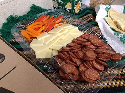 vegetable, cheese, meat tray