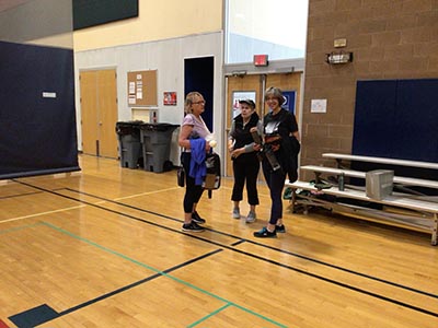 Nancy, Mary and Julie at pickleball