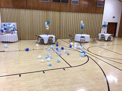 white round tablecloths used at birthday party