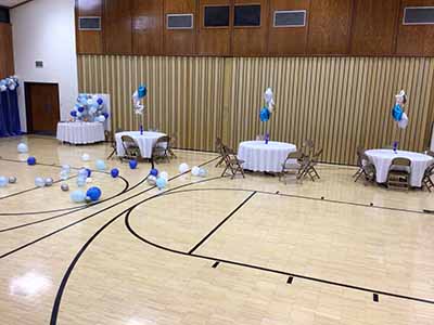 white round tablecloths used at birthday party