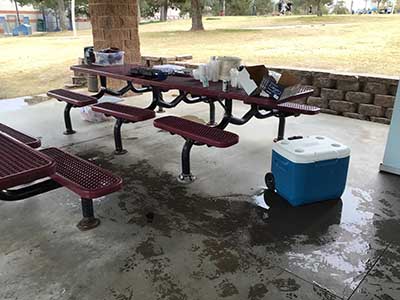 food serving table