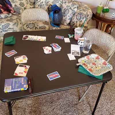 card games on card table