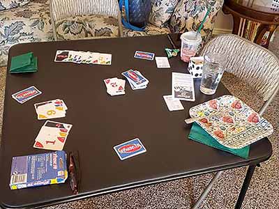 card games on card table