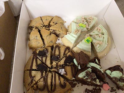 fancy cookies from Cookie Co. cut up into pieces