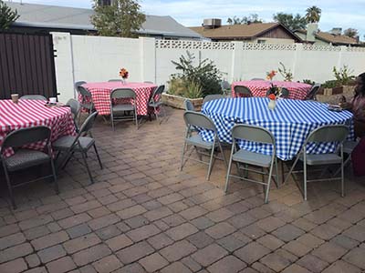 Thanksgiving Day neighborhood potluck dinner